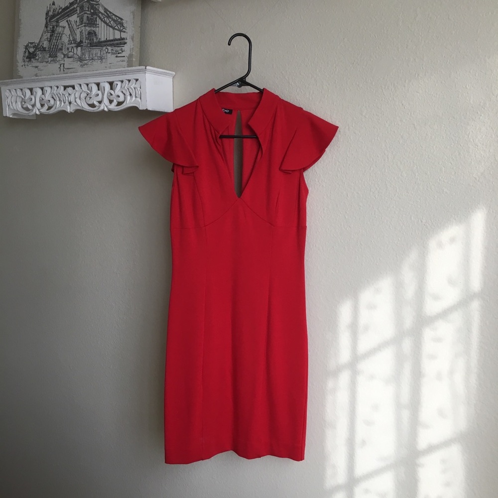 BEBE Red Cutout Dress